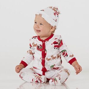 Pottery Barn Kids Heritage Santa Nursery Hat & Pajama Set